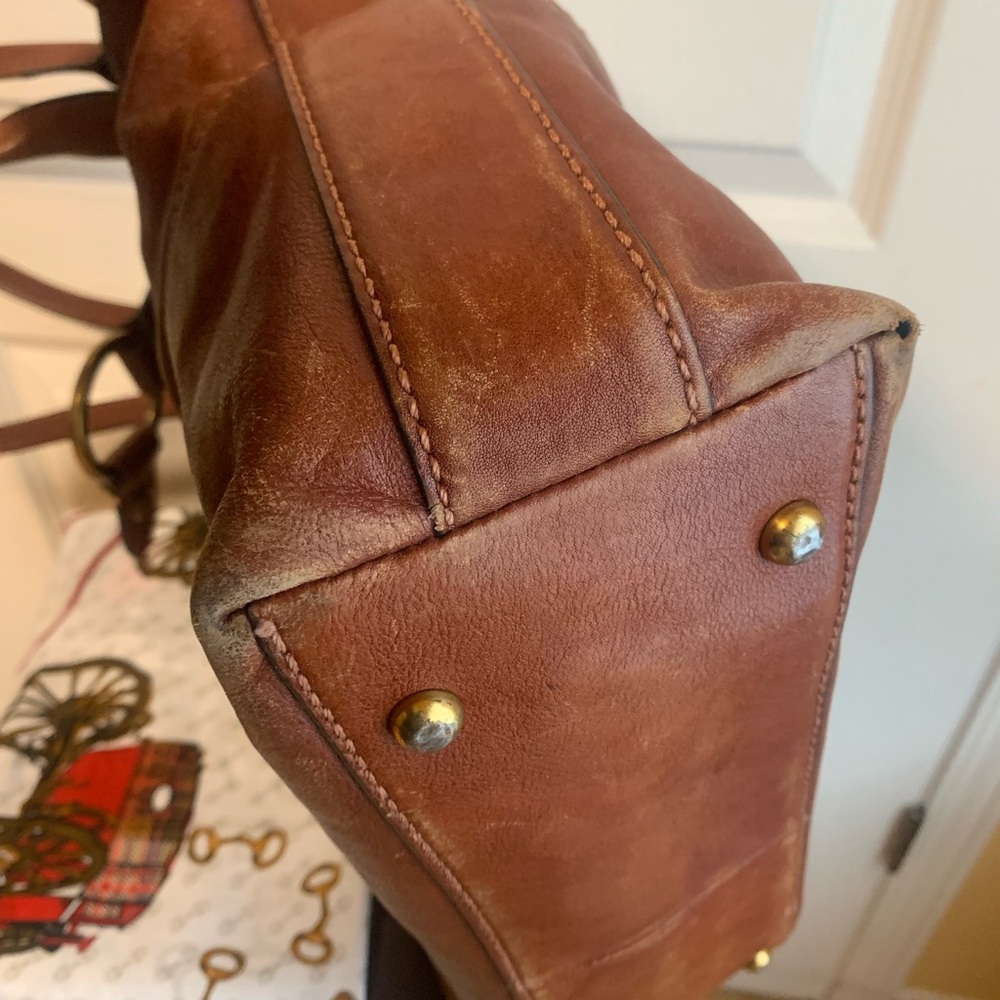 Frye cognac  Brown Leather Tote - Picture 9 of 16